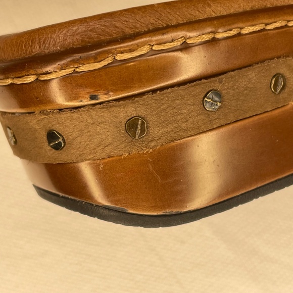 Born Clog Banyan Suede Leather Buckle Mules Taupe Brown Slip On Shoes Size 8 - Picture 14 of 16